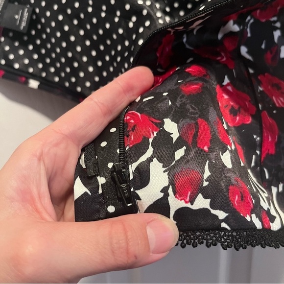 White House Black Market Bustier Top Corset Floral Red black Women 4 Small - Picture 6 of 6